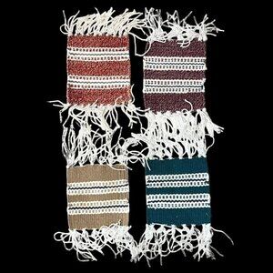 Tejidos Rio Bravo Southwest Woven Coasters Mug Rugs 4 Fringes Multicolor
